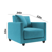 Dominic 1 Seater Sofa Set for Living Room (Black Grey Fabric) Premium Fabric Sofa