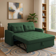 Treshta 2 Seater Pull-Out Premium Fabric Sofa Cum Bed Sofa Set for Living Room (Blue Fabric Color) Premium Fabric Sofa Set for Living Room