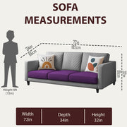 Mikasa 3 Seater Sofa Set for Living Room (Purple Grey Colour Fabric) Premium Fabric Sofa