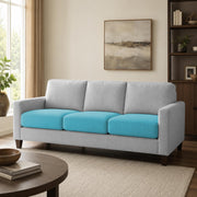 Casaliving Gladino Modern Velvet Fabric Sofa, Tufted Design Upholstered 3 Seater Sofa Set for Living Room, Premium Velvet Fabric Sofa (Black)