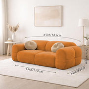 Vetras Modern Velvet Bubble Cloud Sofa, Tufted Design Upholstered 2 Seater Sofa Set for Living Room, (Black Colour) Premium Velvet Fabric Sofa