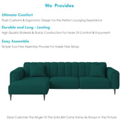 Damian LHS 4 Seater L Shape Sofa Set for Living Room (Pine Colour Fabric) Premium Fabric Sofa Set for Living Room