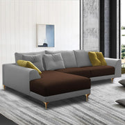 Viva LHS 6 Seater L Shape Sofa Set for Living Room (Brown Grey) Premium Fabric Sofa