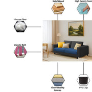 Minta 2 Seater Sofa Set for Living Room (Black - Colour Fabric) Premium Fabric Sofa Set for Living Room