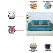 Lifestyle 3 Seater Sofa for Living Room (Black Colour Fabric)