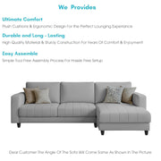 Oslo 4 Seater RHS L Shape Sofa Set for Living Room (Grey Fabric) Premium Fabric Sofa Set for Living Room