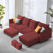 Casaliving Stanly LHS 6 Seater L Shape Sofa Set for Living Room (Black Fabric)