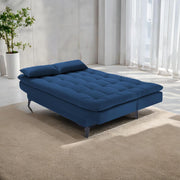 Casaliving Draxy 3 Seater Sofa Cum Bed for Living Room (Blue Colour) Premium Fabric Sofa Set