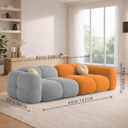 Vetras Modern Velvet Bubble Cloud Sofa, Tufted Design Upholstered 3+2 Seater Sofa Set for Living Room, (Brown Colour) Premium Velvet Fabric Sofa