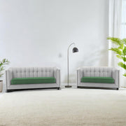 Casaliving Sinclair 3+1+1 Seater Sofa Set for Living Room (Blue Black Colour) Premium Fabric Sofa