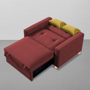 Alfred 1 Seater Sofa Cum Bed Sofa Set for Living Room (Maroon Fabric) Premium Fabric Sofa