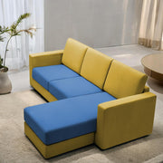 Casaliving Stoiny LHS 4 Seater L Shape Sofa Set for Living Room (Black Fabric) Premium Fabric Sofa