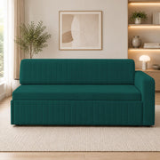 Casaliving Rion 6 Seater L Shape Corner Sofa Cum Bed for Living Room (Black Fabric) Premium Fabric Sofa Cum Bed