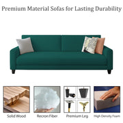 Kaven 3 Seater Sofa Set for Living Room (Pine Colour Fabric) Premium Fabric Sofa
