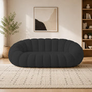 Casaliving Dodge Modern Premium Boucle Fabric Sofa, Upholstered 3 Seater Sofa Set for Living Room, (Black Colour) Premium Boucle Fabric Sofa