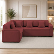 Casaliving Rion 6 Seater L Shape Corner Sofa Cum Bed for Living Room (Black Fabric) Premium Fabric Sofa Cum Bed