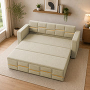 Casaliving Mordo 3 Seater Sofa Cum Bed for Living Room (Black Fabric) Premium Fabric Sofa Set