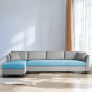 Casaliving Marvin LHS 4 Seater L Shape Sofa Set for Living Room (Black Fabric) Premium Fabric Sofa