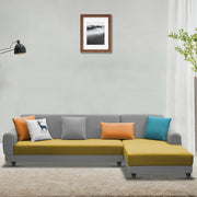 Casaliving Kaven LHS 4 Seater L Shape Sofa Set for Living Room (Black Fabric)