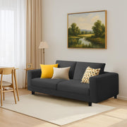 Minta 2 Seater Sofa Set for Living Room (Black - Colour Fabric) Premium Fabric Sofa Set for Living Room