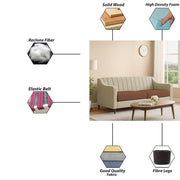 Mobius 3 Seater Sofa Set for Living Room (Cream Brown Colour Sofa) Premium Fabric Sofa for Living Room