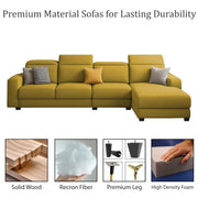 Orion RHS 6 Seater L Shape Sofa Set for Living Room (Yellow Colour) Premium Fabric Sofa
