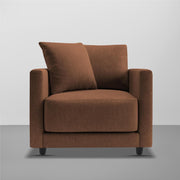 Dominic 1 Seater Sofa Set for Living Room (Black Grey Fabric) Premium Fabric Sofa