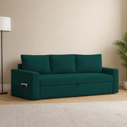 Karter 3 Seater Sofa Cum Bed for Living Room (Black Fabric) Premium Fabric Sofa