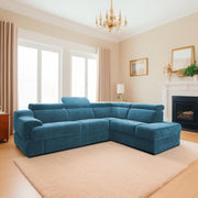 Elldona RHS 6 Seater Corner L Shape Sofa Set for Living Room (Turquise) Premium Fabric Sofa