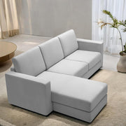 Casaliving Stoiny LHS 4 Seater L Shape Sofa Set for Living Room (Black Fabric) Premium Fabric Sofa