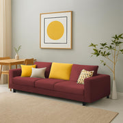 Minta 3 Seater Sofa Set for Living Room (Maroon Colour Fabric) Premium Fabric Sofa