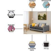 Minta 2 Seater Sofa Set for Living Room (Black - Colour Fabric) Premium Fabric Sofa Set for Living Room