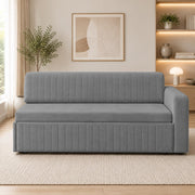 Casaliving Rion 6 Seater L Shape Corner Sofa Cum Bed for Living Room (Black Fabric) Premium Fabric Sofa Cum Bed