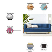 Jarvis 3 Seater Sofa Set for Living Room (Dark Grey Fabric) | Premium Fabric Sofa Set