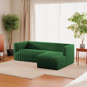Rowan RHS 4 Seater L Shape Sofa Set for Living Room (Green Fabric) Premium Fabric Sofa