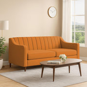 Mobius 3 Seater Sofa Set for Living Room (Orange Colour Sofa) Premium Fabric Sofa for Living Room
