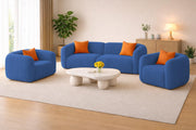 Vesta Modern Velvet Bubble Cloud Sofa, Tufted Design Upholstered 3+1+1 Seater Sofa Set for Living Room, (Black Colour) Premium Velvet Fabric Sofa
