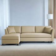 Casaliving Marvin LHS 4 Seater L Shape Sofa Set for Living Room (Black Fabric) Premium Fabric Sofa