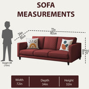 Casaliving Mikasa 3 Seater Sofa Set for Living Room (Black Colour Fabric) Premium Fabric Sofa