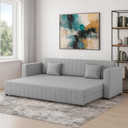 Cameron 3 Seater Sofa Cum Bed for Living Room (Grey Fabric) Premium Fabric Sofa
