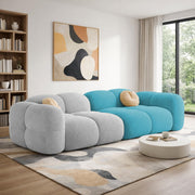 Casaliving Vetras Modern Velvet Bubble Cloud Sofa, Tufted Design Upholstered 3 Seater Sofa Set for Living Room,(Blue Colour) Premium Velvet Fabric Sofa