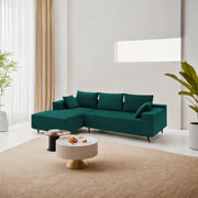 Casaliving Crystal 4 Seater RHS L Shape Sofa Set for Living Room (Black Fabric) Premium Fabric Sofa