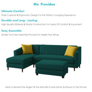 Neyami LHS 4 Seater with Ottoman L Shape Sofa Set for Living Room (Pine) Premium Fabric Sofa Set