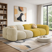 Casaliving Vetras Modern Velvet Bubble Cloud Sofa, Tufted Design Upholstered 3 Seater Sofa Set for Living Room,(Blue Colour) Premium Velvet Fabric Sofa