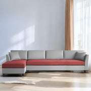 Casaliving Marvin LHS 4 Seater L Shape Sofa Set for Living Room (Black Fabric) Premium Fabric Sofa