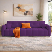Dreamor 3 Seater Sofa Velvet Fabric (Black) with Three Cushions Perfect for |Home Living |Office Room and Guest Room Premium Sofa