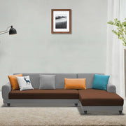 Casaliving Kaven LHS 4 Seater L Shape Sofa Set for Living Room (Black Fabric)