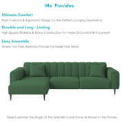 Damian LHS 4 Seater L Shape Sofa Set for Living Room (Green Colour Fabric) Premium Fabric Sofa Set for Living Room