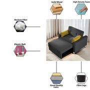 Alfred 1 Seater Sofa Cum Bed Sofa Set for Living Room (Maroon Fabric) Premium Fabric Sofa