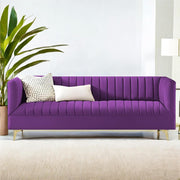 Jarvis 3 Seater Sofa Set for Living Room (Purple Fabric) | Premium Fabric Sofa